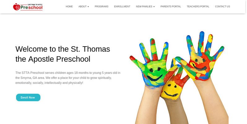 STTA Preschool Full Homepage Screenshot